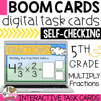 Preview of BOOM Cards Multiply Mixed Fractions
