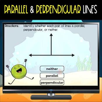 Preview of Parallel & Perpendicular Lines (4th Grade) BOOM Cards™