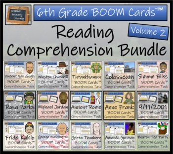 Preview of BOOM Cards™ Reading Comprehension Bundle | Volume 2 | Sixth Grade