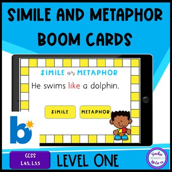 Preview of BOOM Cards Simile and Metaphor Figurative Language Practice