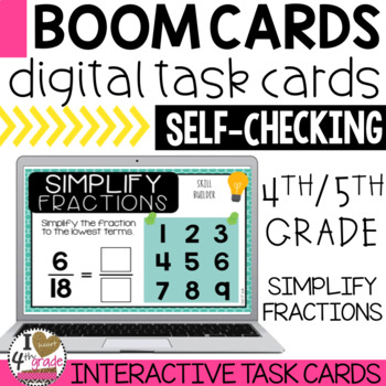 Preview of BOOM Cards Simplify Fractions