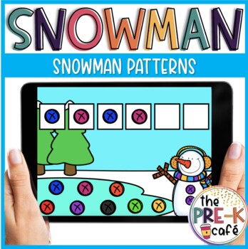 Preview of BOOM Cards Snowman Patterns | Pre K | Kindergarten | January | Winter