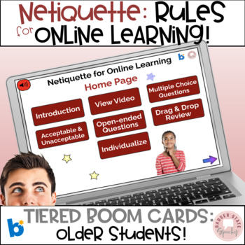 Preview of BOOM Rules Netiquette Online Classroom Learning Middle High School
