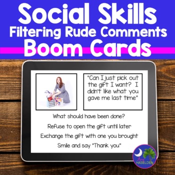 Preview of Social Skills Curriculum | BOOM Cards Filtering Rude Comments