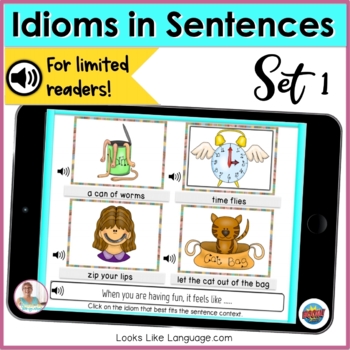 Preview of BOOM Cards | Speech-Language Therapy | Idioms in Sentences 1