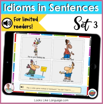 Preview of BOOM Cards | Speech-Language Therapy | Idioms in Sentences 3