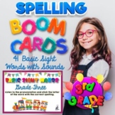 BOOM Cards Spelling Practice, 41 Words with Audio, 3rd Gra