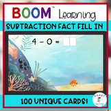 BOOM Cards Subtraction Fill In Fact 100 Unique Cards Blowf