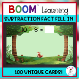 BOOM Cards Subtraction Fill In Fact 100 Unique Cards Woodl