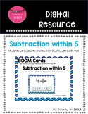 BOOM Cards- Subtraction within 5