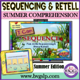 BOOM Cards Summer Reading Comprehension, Sequencing, Story