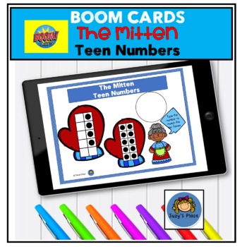 Preview of Teen Numbers The Mitten BOOM Cards