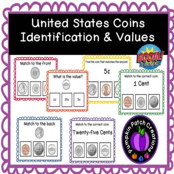 Preview of BOOM Cards - U.S. Coin Identification & Values - Functional Math