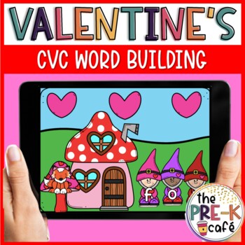 Preview of BOOM Cards Valentine's Day CVC Words with Gnomes | Phonics