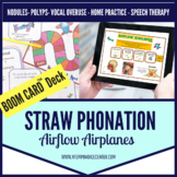 BOOM Cards™ Voice Therapy Airplane Hills Straw Phonation S