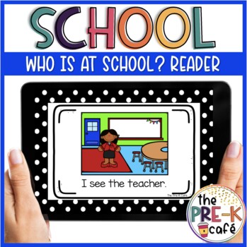 Preview of BOOM Cards: Who is at School? Emergent Reader | Back to School | Pre K | Kinder