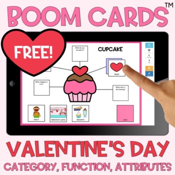 Preview of BOOM Cards™️ Valentine's Day Describing Webs Category Function Attributes FREE