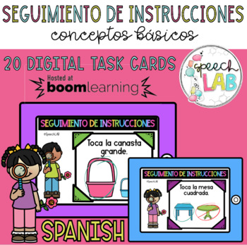 Preview of BOOM Cards in Spanish Following Directions - seguimiento de instrucciones