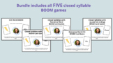 BOOM! Closed Syllable Card Game BUNDLE!