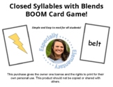 BOOM! Closed Syllable with Blends Card Game!