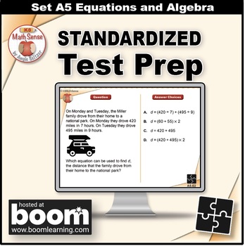 Preview of BOOM DECK for Equations and Algebra | Fifth Grade Standardized Test Prep A5
