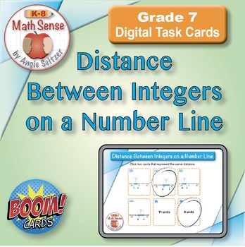 Preview of Distance Between Integers on a Number Line: BOOM Digital Game Cards 7N13