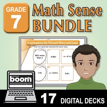 Preview of BOOM Digital Matching: Grade 7 Math Sense Bundle of 17 Decks