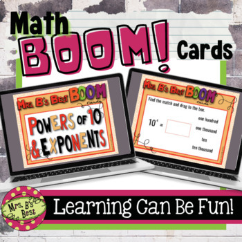 Preview of BOOM Digital Math Task Cards: Powers of Ten and Exponents