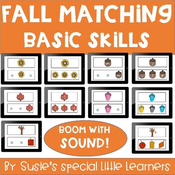 Preview of BOOM FALL MATCHING BASIC ACADEMICS FOR EARLY CHILDHOOD SPECIAL ED AND AUTISM