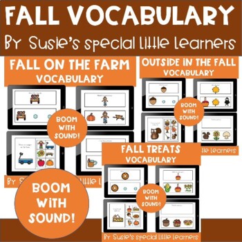 Preview of BOOM  FALL VOCABULARY BUNDLE FOR SPECIAL EDUCATION & SPEECH THERAPY