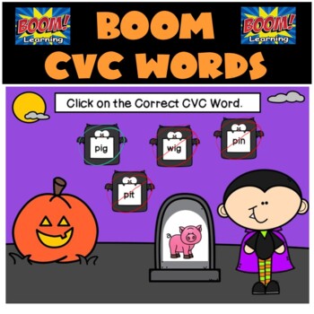 Preview of BOOM Halloween CVC Words