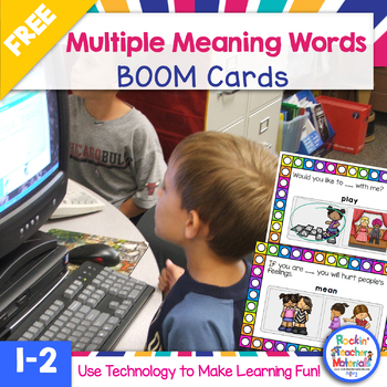 Preview of Homonyms - Multiple Meaning Words Digital Task Cards Distance Learning