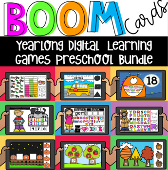 Preview of BOOM Preschool MEGA ELA and Math Growing Bundle