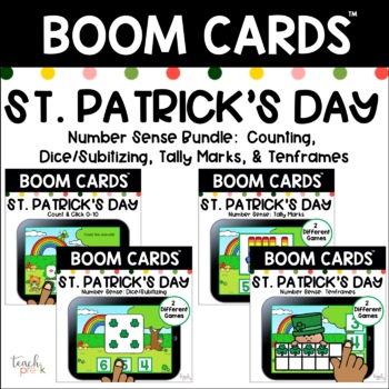 Preview of BOOM St. Patrick's Day Number Sense Bundle: Dice, Tallies, Tenframes & Counting