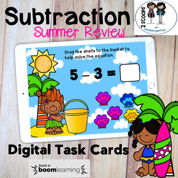 Preview of BOOM Subtraction within 10 Digital Task Cards (Distance Learning)