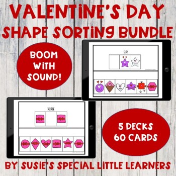 Preview of BOOM VALENTINE SHAPE  SORTING  FOR EARLY CHILDHOOD SPECIAL EDUCATION