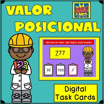 Preview of BOOM Valor Posicional Digital Task Cards