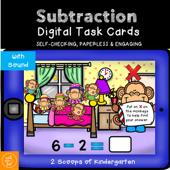 Preview of BOOM cards Kindergarten Subtraction within 10