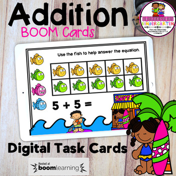Preview of BOOM cards  Addition to 10 w/Ten Frames (Distance Learning)