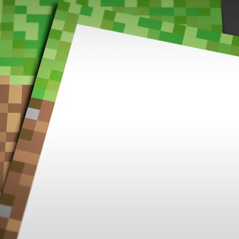 Preview of BORDER: Minecraft Blocks Themed Border/Frame Set (PowerPoint Template Included)