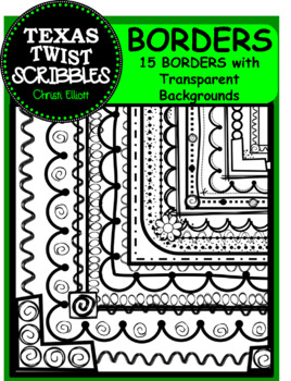 Preview of 15 Borders {Texas Twist Scribbles}