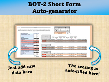Preview of BOT-2 Short Form Scoring/Auto-generator