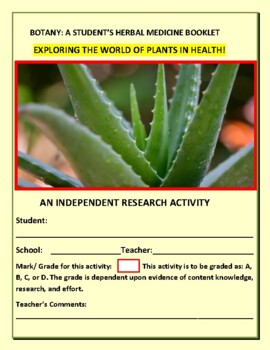 Preview of BOTANY: A STUDENT'S BOOKLET ON HERBAL MEDICINE   GRS. 4-12, BIOLOGY, VOCATIONAL
