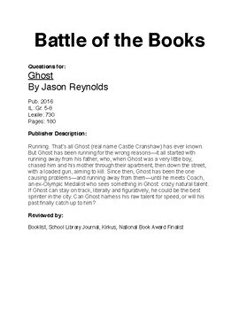 Preview of Battle Of The Books - Ghost by Jason Reynolds