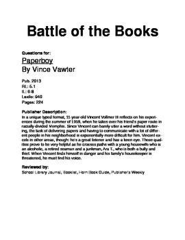 Preview of Battle of the Books - Paperboy