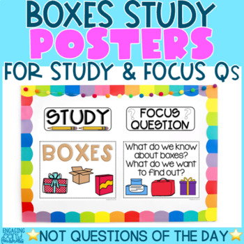 Preview of BOXES STUDY POSTERS | Creative Curriculum | Focus Wall Headers | Bulletin Board