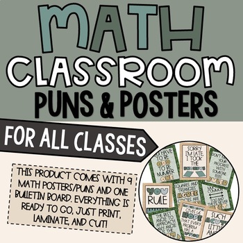 Preview of BOXWOOD/BURLAP MATH BULLETIN BOARD/POSTER