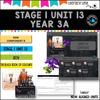 Preview of BOY & BLACK BOOK OF COLOURS English Stage 1 Unit 13- comp B  (Term 3A) NSW det