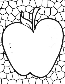 Preview of BOY - Beginning of Year - Fall - Stained Glass Apple - Coloring Sheet - Activity