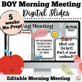 BOY Boho Morning Meeting Slides | Editable Morning Meeting